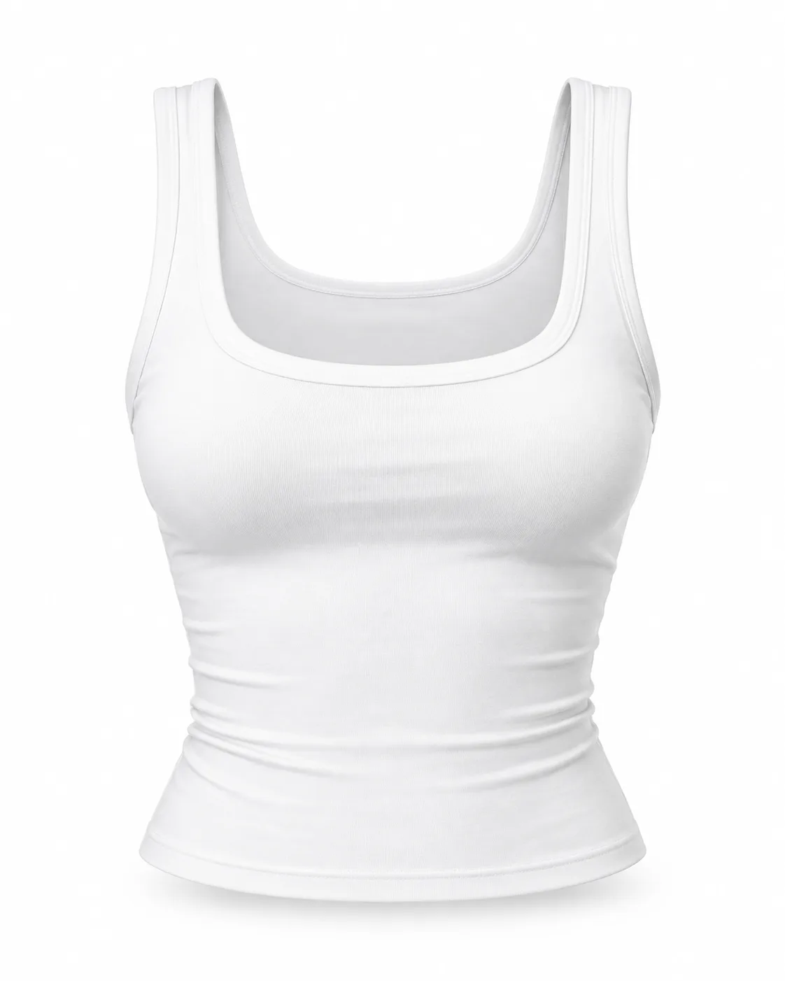 Essential Scoop Neck Tank Top - White