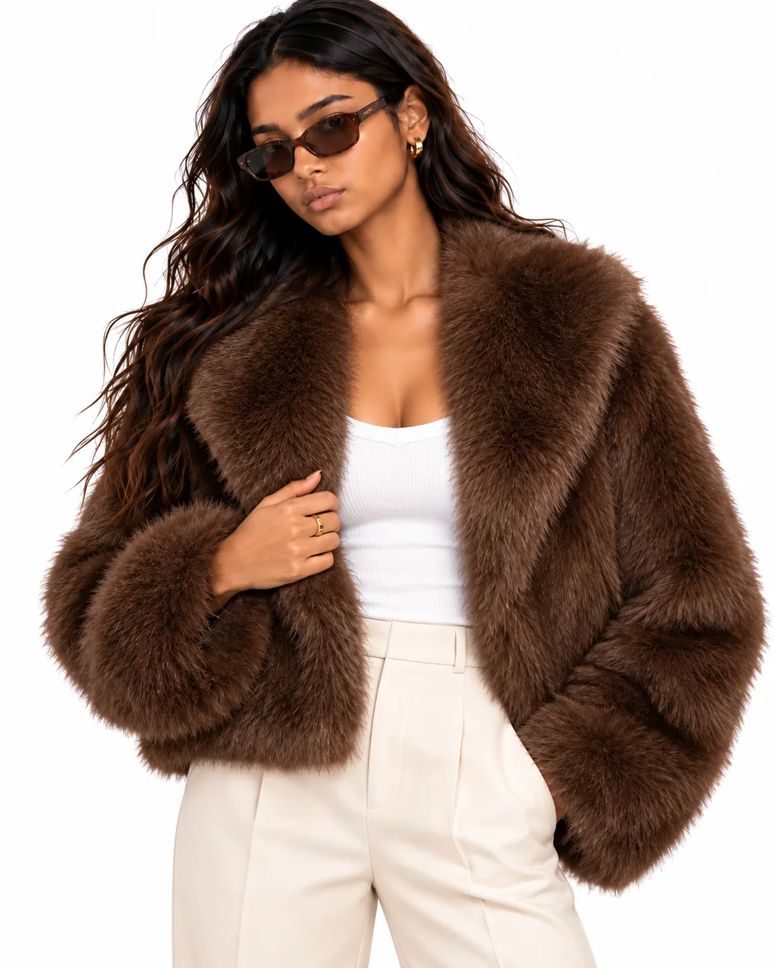 Luxe Brown Sherpa Jacket
